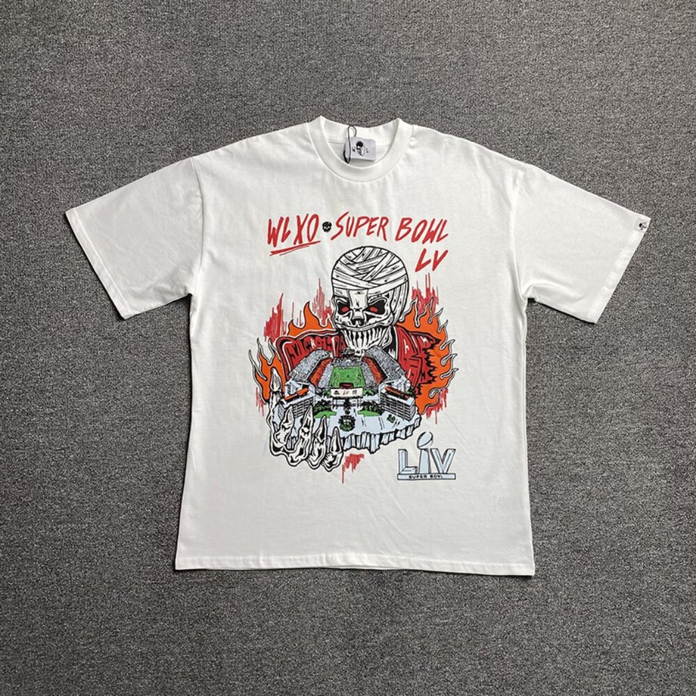 Warren Lotas White Super Bowl Edition Skull Print T Shirt